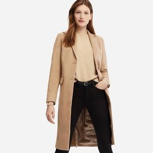 Wool cashmere blend tan coat